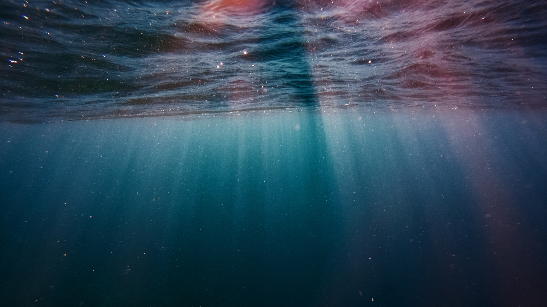 Light breaking through water